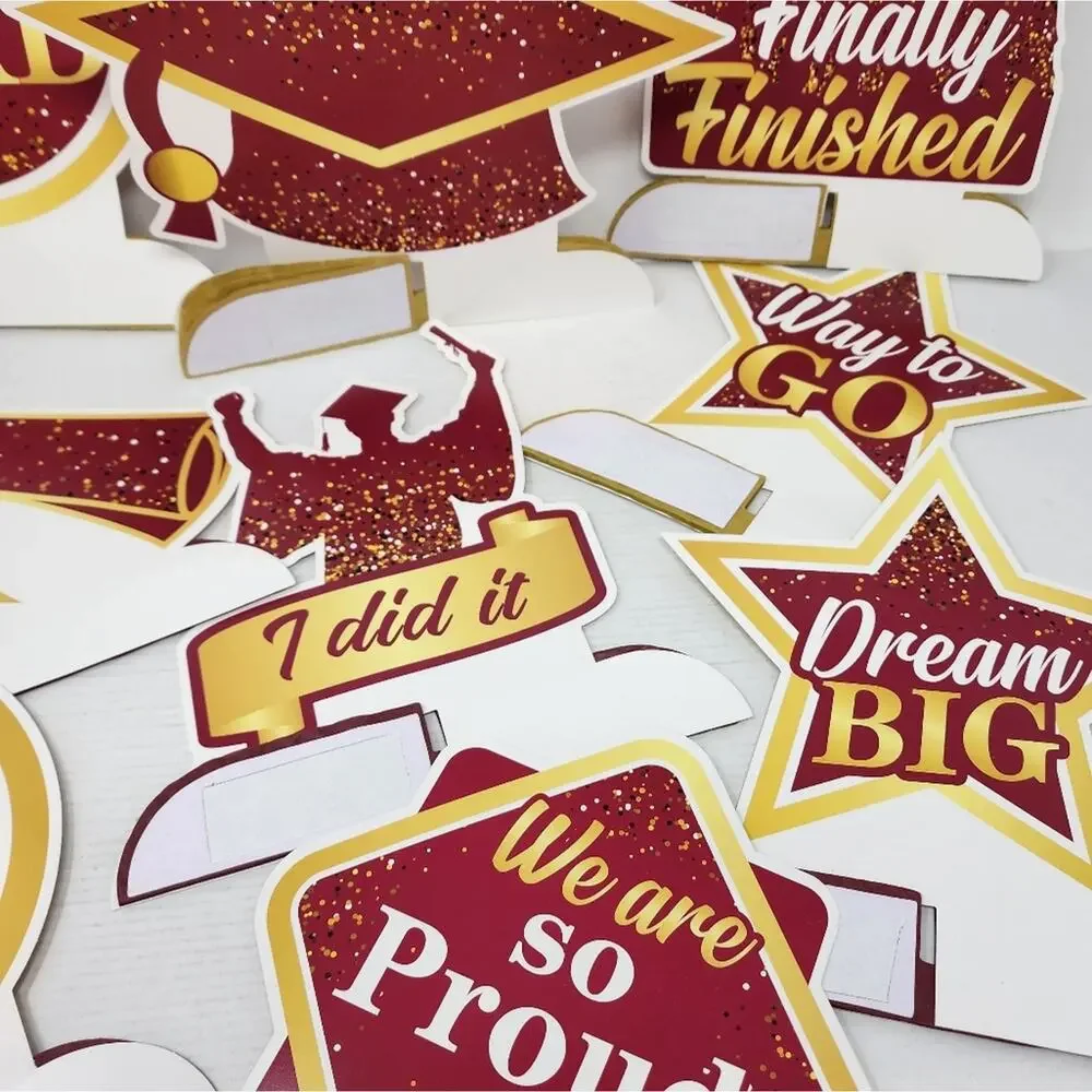 Graduation‎ 9 Piece Decoration Set Honey Comb Table Decoration Guys or Girls